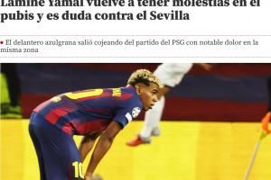 上轮刚复出！世体：亚马尔耻骨再度出现严重不适，出战塞维成疑